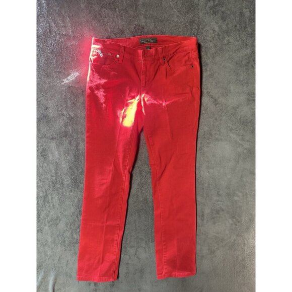Ralph Lauren Red Jeans Size 2 Petite Lauren Jeans Modern Straight Ankle Jeans - Picture 1 of 10